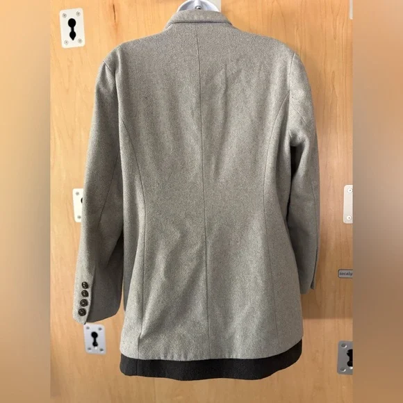 French Mauve, Gray Double-Breasted Coat, L - Picture 7 of 9